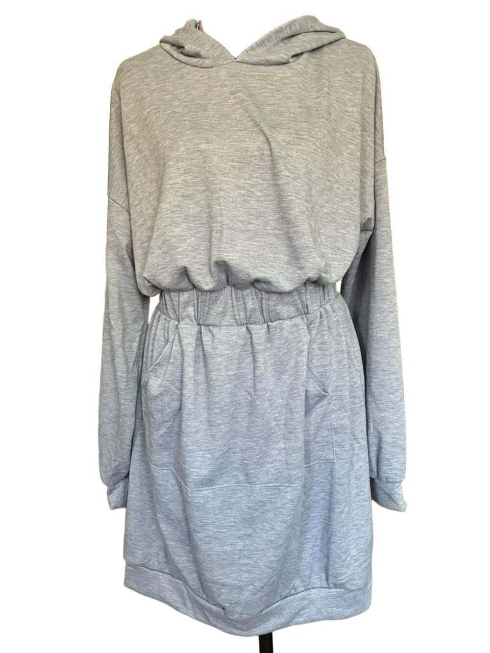 Gilli Heathered Knit Drop Shoulder Hoodie Dress w/Kangaroo Pocket-NWT-Size M